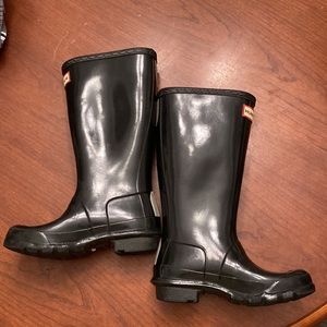 Girls Hunter Original Kids Black Rain Boot size 1B/2G
